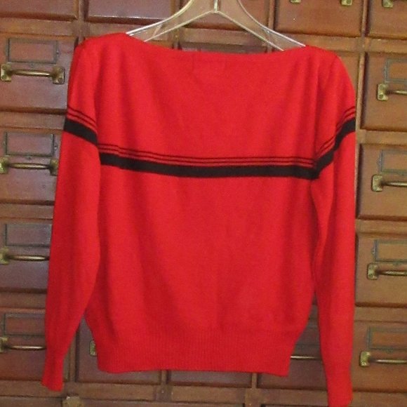 Medium Red Long Sleeve Sweater CLOVIS RUFFIN KNIT - Picture 3 of 4